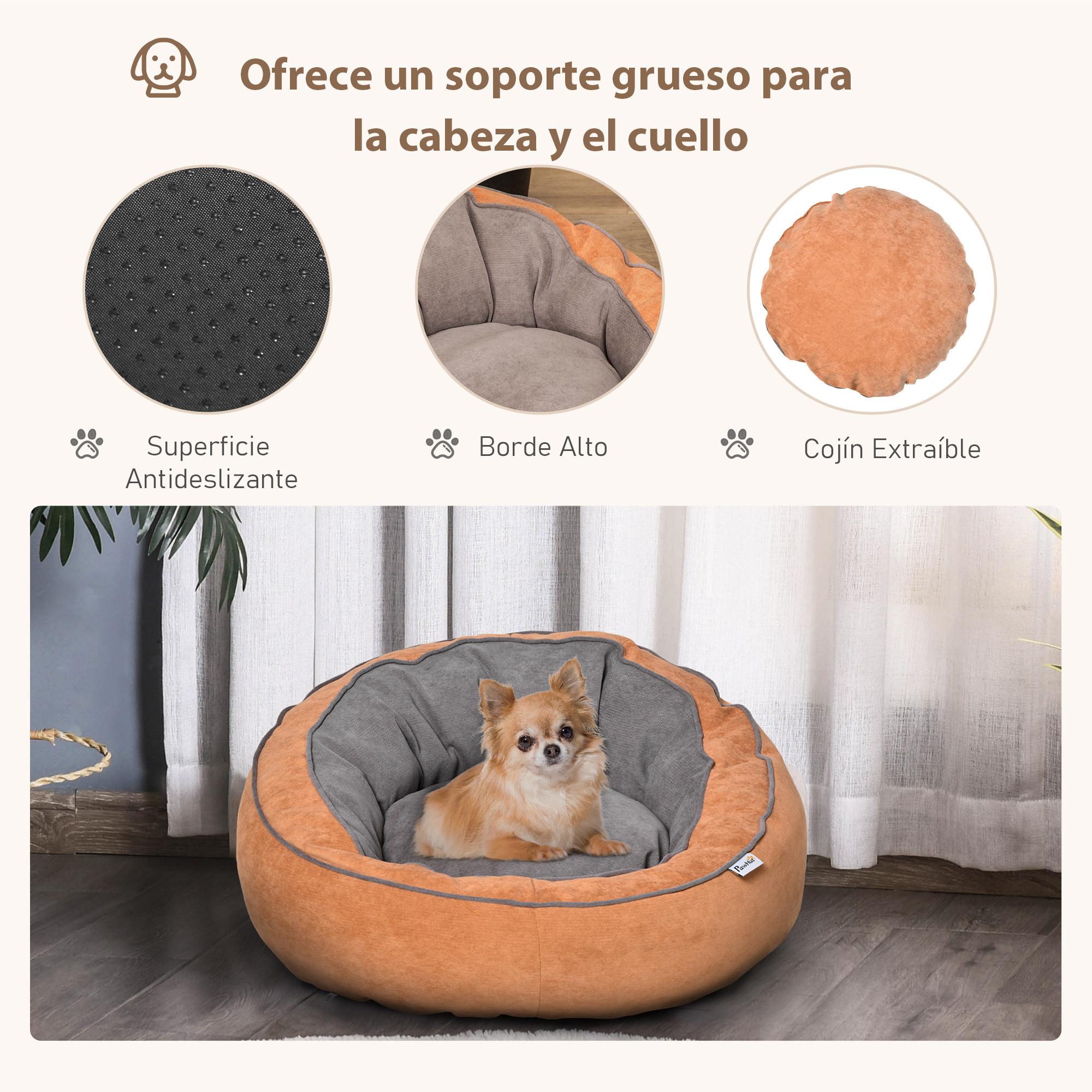 Cama para Perros y Gatos Pequeños Cojín Suave para Mascotas Redondo 59x59x30 cm