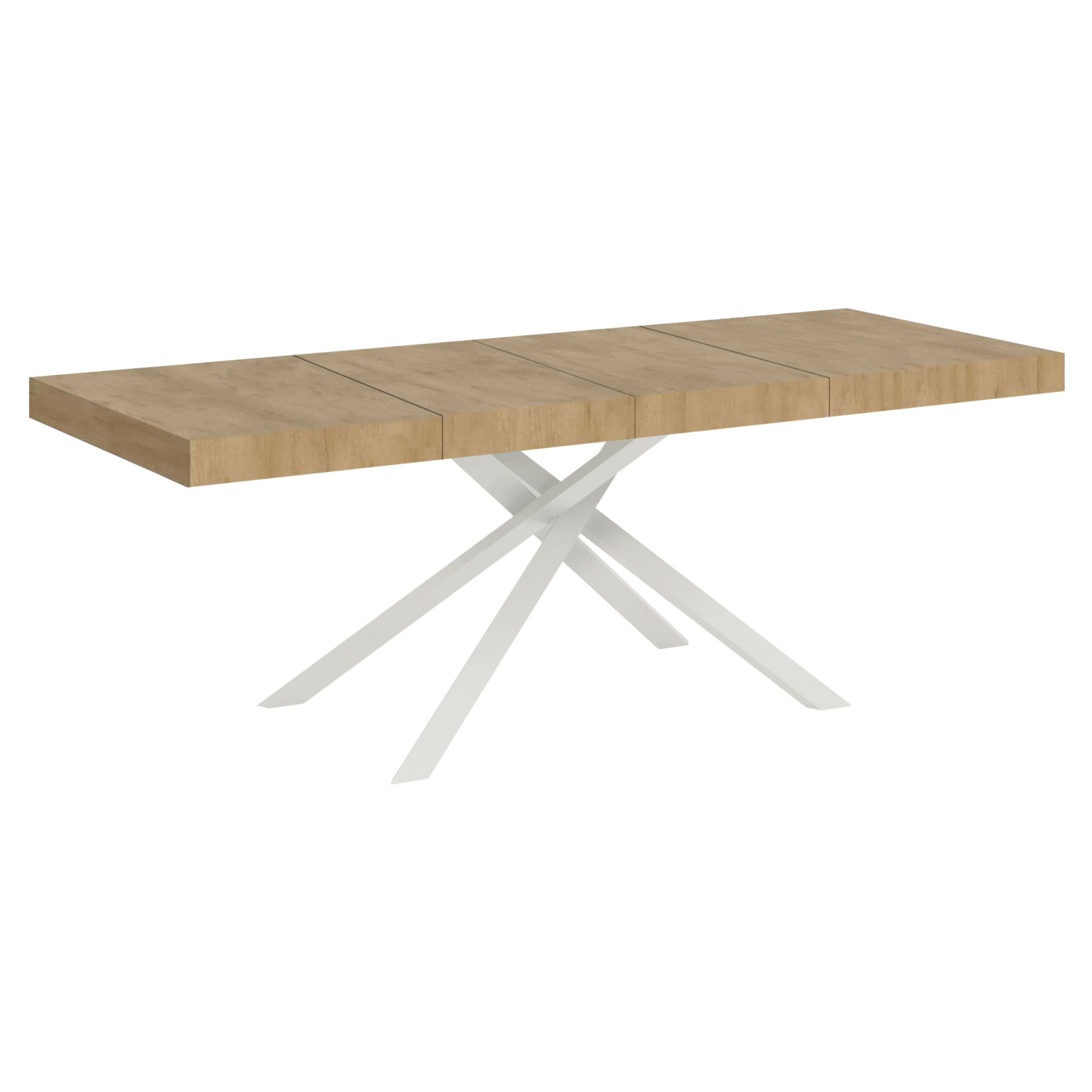 Mesa extensible 90x180/284 cm Karida Premium roble natural patas blanca