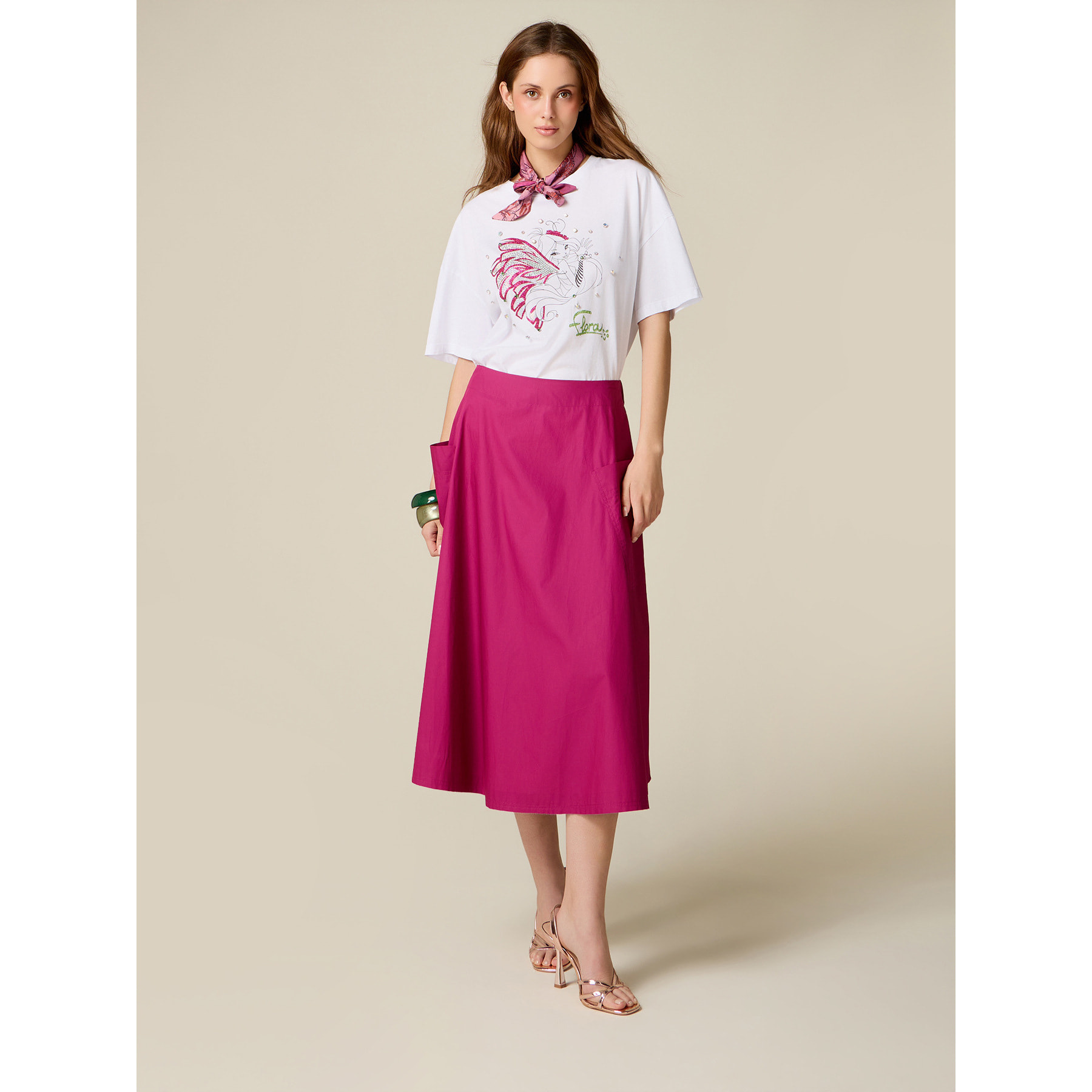 Oltre - T-shirt Winx con castoni - Bianco