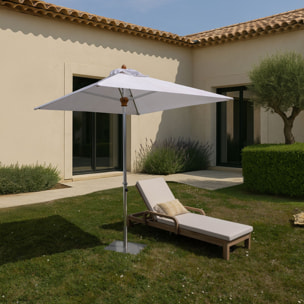 Parasol en aluminium et toile blanc 200cm COMETE