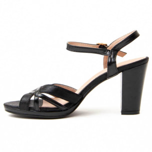 Sandalias de tacón - Negro - Altura: 8 cm