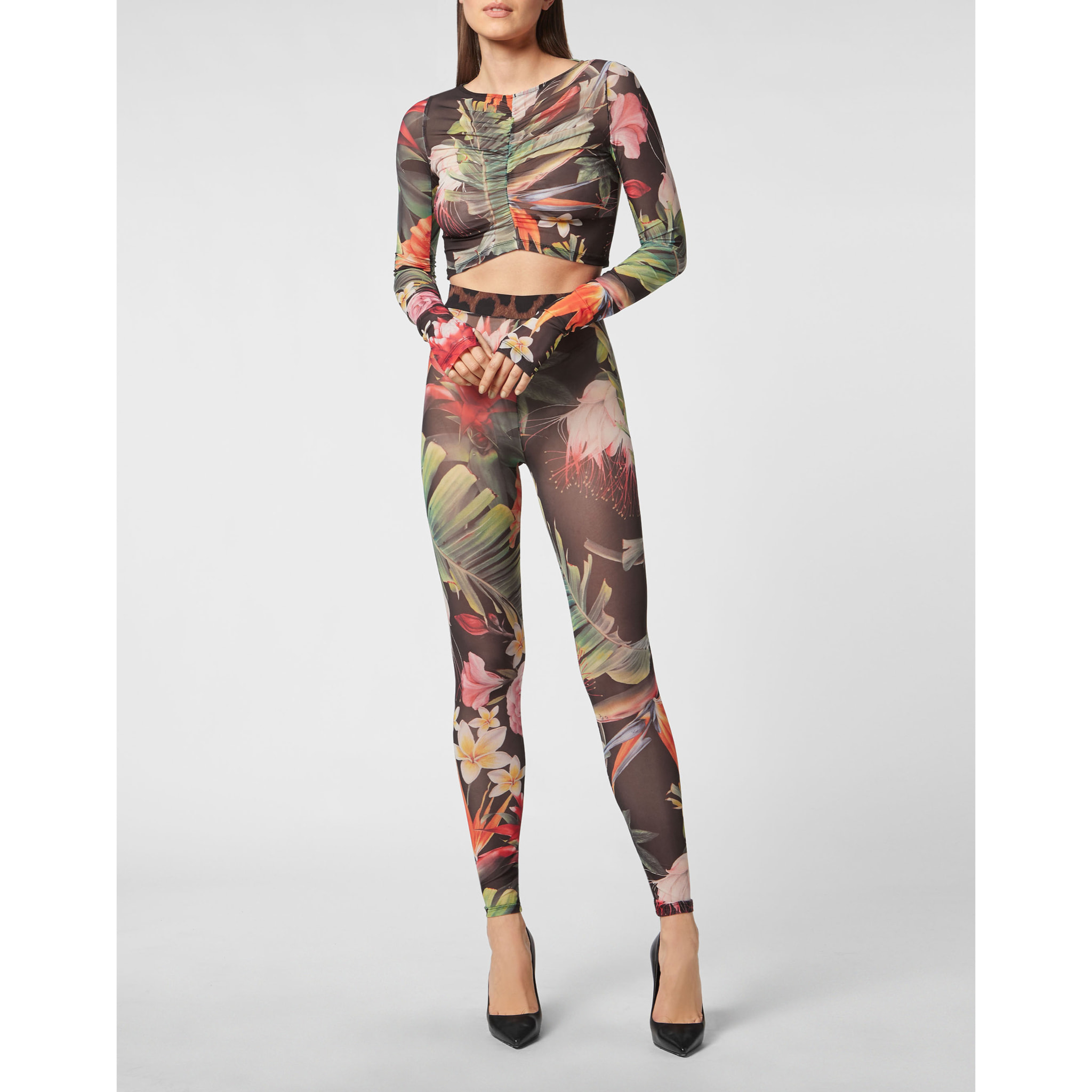 PHILIPP PLEIN Top de manga larga FLOWERS