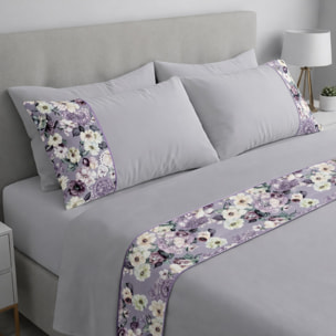 Completo letto Armonie IPERSAN Puro Cotone Ramage Grigio