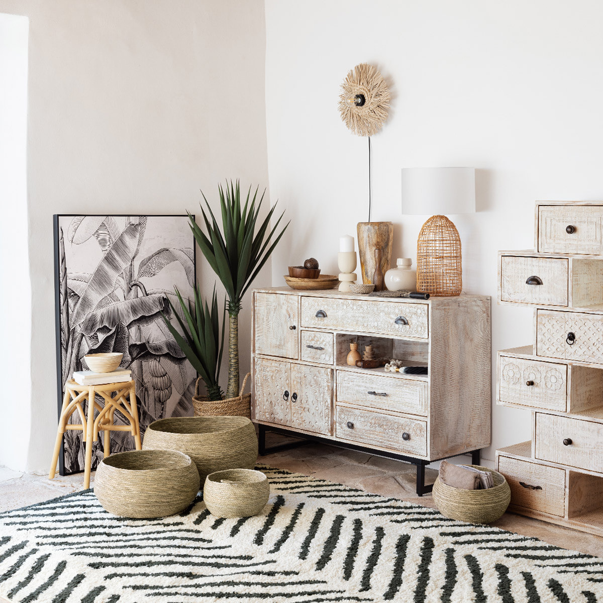 Chiffonnier 6 tiroirs "Ajay" - manguier