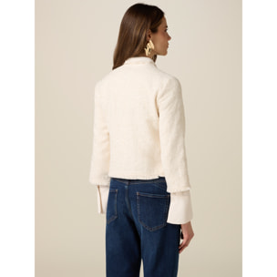 Oltre - Giacca corta con paillettes - Bianco