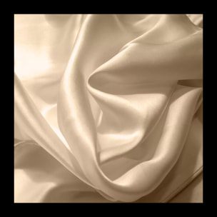 Taie d'oreiller soie uni beige Jouvence champagne