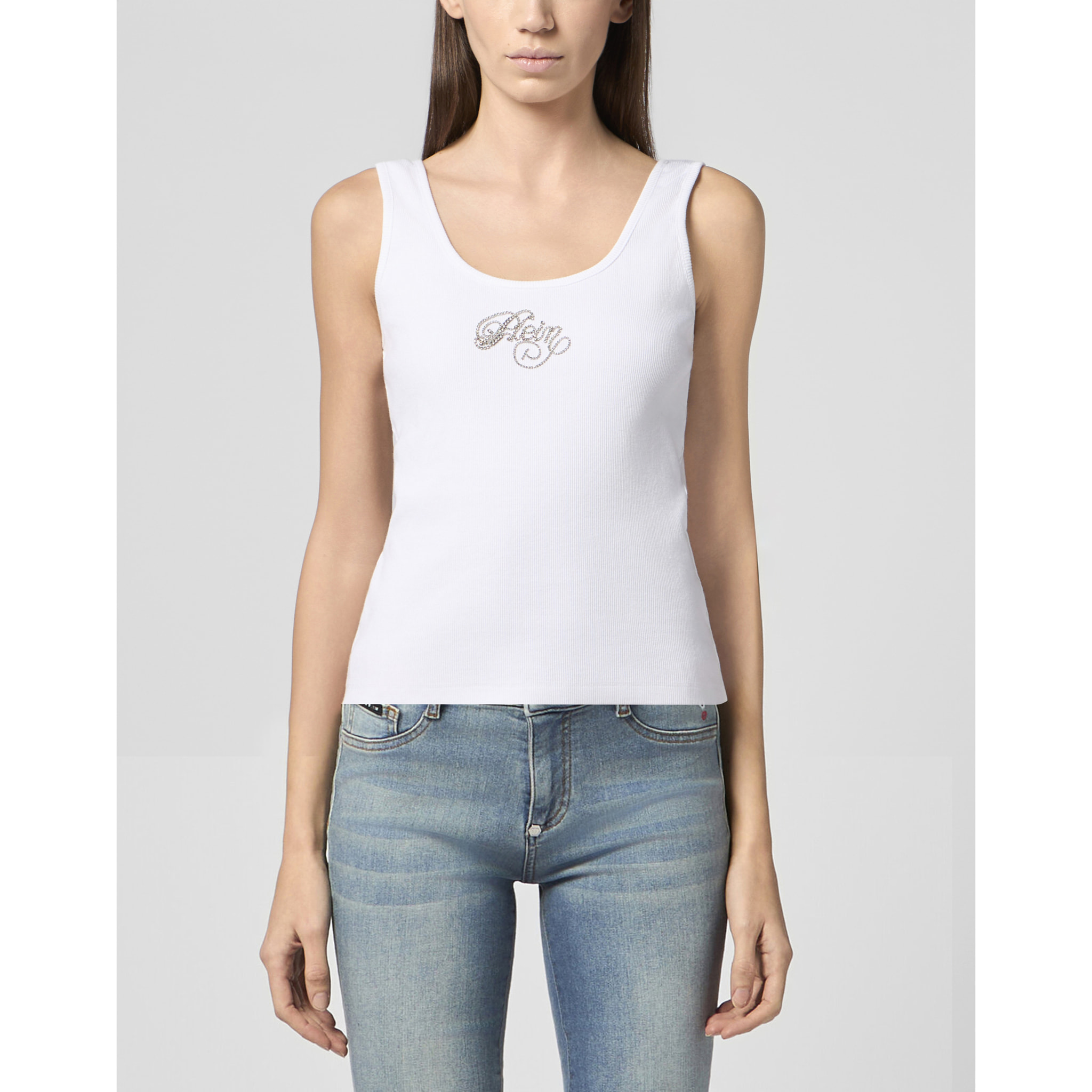 PHILIPP PLEIN Open Back Tank Top Signature